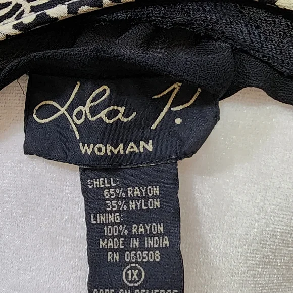 Asymmetrical Black and Cream Dress (1x) - Picture 4 of 4